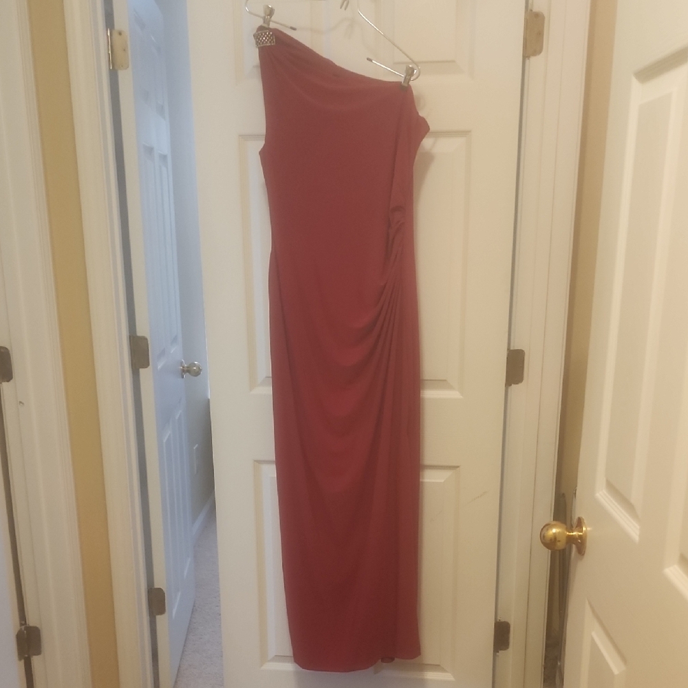 Women's One-Shoulder Red Evening Dress